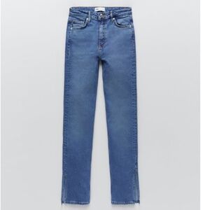 Zara Size 8 (40) Hi Rise Split Skinny Jeans NWT